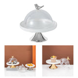 Maxbell Dessert Cupcake Display Tray with Dome Serving Platter for Events Birthday Argent S