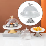 Maxbell Dessert Cupcake Display Tray with Dome Serving Platter for Events Birthday Argent S
