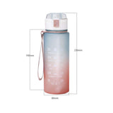 Maxbell 900ml water Bottle with Straw Gradient Colours Stylish Sturdy Style A