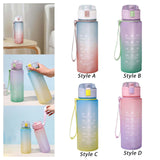 Maxbell 900ml water Bottle with Straw Gradient Colours Stylish Sturdy Style A