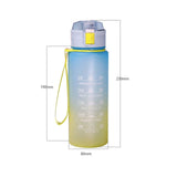 Maxbell 900ml water Bottle with Straw Gradient Colours Stylish Sturdy Style C