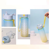 Maxbell 900ml water Bottle with Straw Gradient Colours Stylish Sturdy Style C