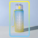 Maxbell 900ml water Bottle with Straw Gradient Colours Stylish Sturdy Style C