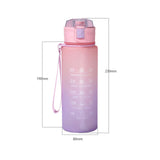 Maxbell 900ml water Bottle with Straw Gradient Colours Stylish Sturdy Style D