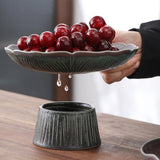 Maxbell Footed Fruit Bowl Drainable Japanese Style Decorative Desktop