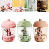 Maxbell Mini Air Humidifier Koala Bubble Tea Shaped Personal Humidifiers for Home Pink