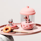 Maxbell Mini Air Humidifier Koala Bubble Tea Shaped Personal Humidifiers for Home Pink