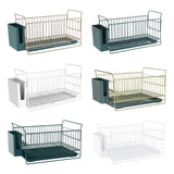 Maxbell Dish Drying Rack Dish Drainer Organizer Rack for Dining Room Restaurant Aureate Narrow