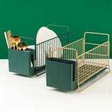 Maxbell Dish Drying Rack Dish Drainer Organizer Rack for Dining Room Restaurant Aureate Narrow