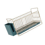 Maxbell Dish Drying Rack Dish Drainer Organizer Rack for Dining Room Restaurant Aureate Narrow