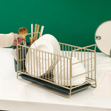 Maxbell Dish Drying Rack Dish Drainer Organizer Rack for Dining Room Restaurant Aureate Narrow