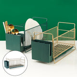 Maxbell Dish Drying Rack Dish Drainer Organizer Rack for Dining Room Restaurant Aureate Narrow