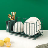 Maxbell Dish Drying Rack Dish Drainer Organizer Rack for Dining Room Restaurant Green Narrow