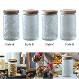 Maxbell Glass Storage Jars Food Container Cereal Container for Cupboard Shelf Pantry Style A