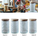 Maxbell Glass Storage Jars Food Container Cereal Container for Cupboard Shelf Pantry Style A