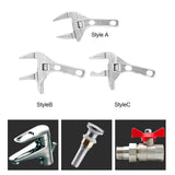 Maxbell Adjustable Wrench Short Shank 6-68mm Opening Range Repair Tool for Bathroom Style A