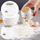 Maxbell Novelty Egg Yolk Separator Baking Assistant for Cooking Kitchen Bakery White