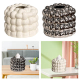 Maxbell Napkin Holder Organizer Ceramic Tissue Box Holder Chic for Living Room Decor white