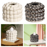 Maxbell Napkin Holder Organizer Ceramic Tissue Box Holder Chic for Living Room Decor white