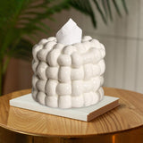 Maxbell Napkin Holder Organizer Ceramic Tissue Box Holder Chic for Living Room Decor white