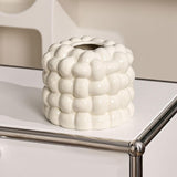 Maxbell Napkin Holder Organizer Ceramic Tissue Box Holder Chic for Living Room Decor white