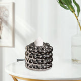 Maxbell Napkin Holder Organizer Ceramic Tissue Box Holder Chic for Living Room Decor Argent