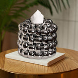 Maxbell Napkin Holder Organizer Ceramic Tissue Box Holder Chic for Living Room Decor Argent