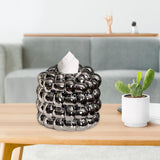 Maxbell Napkin Holder Organizer Ceramic Tissue Box Holder Chic for Living Room Decor Argent