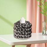 Maxbell Napkin Holder Organizer Ceramic Tissue Box Holder Chic for Living Room Decor Argent