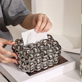 Maxbell Nordic Style Tissue Box Covers Napkin Dispenser Box Rectangle for Countertop Argent