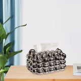Maxbell Nordic Style Tissue Box Covers Napkin Dispenser Box Rectangle for Countertop Argent