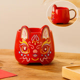 Maxbell Rabbit Shape Coffee Cups Milk Yogurt Office Porcelain Mugs 450ml Red