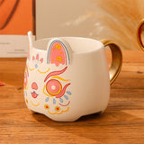 Maxbell Rabbit Shape Coffee Cups Milk Yogurt Office Porcelain Mugs 450ml White