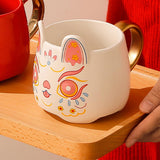 Maxbell Rabbit Shape Coffee Cups Milk Yogurt Office Porcelain Mugs 450ml White