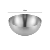 Maxbell Metal Bowls Soup Bowls Multifunction Stackable for Refrigerator Argent 15cm