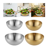 Maxbell Metal Bowls Soup Bowls Multifunction Stackable for Refrigerator Argent 15cm