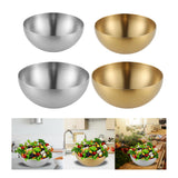Maxbell Metal Bowls Soup Bowls Multifunction Stackable for Refrigerator Argent 15cm