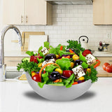 Maxbell Metal Bowls Soup Bowls Multifunction Stackable for Refrigerator Argent 20cm