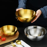 Maxbell Metal Bowls Soup Bowls Multifunction Stackable for Refrigerator Aureate 15cm