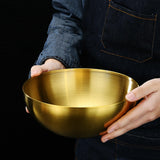 Maxbell Metal Bowls Soup Bowls Multifunction Stackable for Refrigerator Aureate 20cm