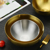 Maxbell Metal Bowls Soup Bowls Multifunction Stackable for Refrigerator Aureate 20cm