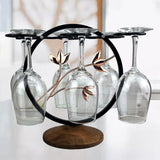 Maxbell Standing Goblet Rack with 6 Hooks Ornaments Stylish for Countertop Barware
