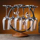 Maxbell Standing Goblet Rack with 6 Hooks Ornaments Stylish for Countertop Barware