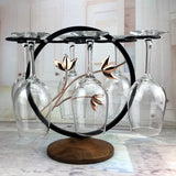 Maxbell Standing Goblet Rack with 6 Hooks Ornaments Stylish for Countertop Barware