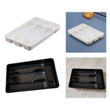 Maxbell Cutlery Tray Multipurpose with 4 Grids Fittings for Kitchen Drawer White