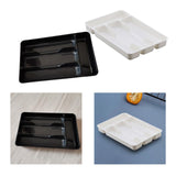 Maxbell Cutlery Tray Multipurpose with 4 Grids Fittings for Kitchen Drawer White