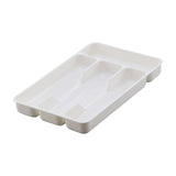 Maxbell Cutlery Tray Multipurpose with 4 Grids Fittings for Kitchen Drawer White