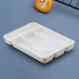 Maxbell Cutlery Tray Multipurpose with 4 Grids Fittings for Kitchen Drawer White