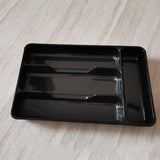 Maxbell Cutlery Tray Multipurpose with 4 Grids Fittings for Kitchen Drawer Black