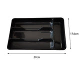 Maxbell Cutlery Tray Multipurpose with 4 Grids Fittings for Kitchen Drawer Black